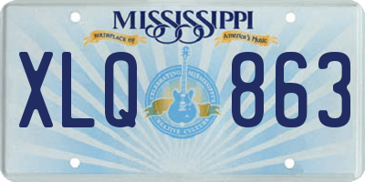 MS license plate XLQ863