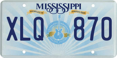 MS license plate XLQ870