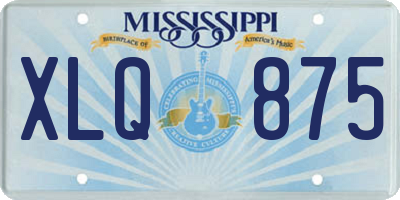 MS license plate XLQ875