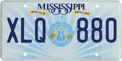 MS license plate XLQ880
