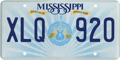 MS license plate XLQ920