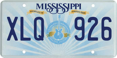MS license plate XLQ926