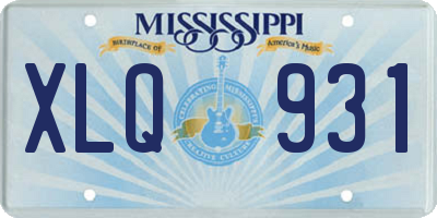 MS license plate XLQ931