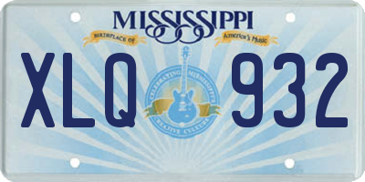MS license plate XLQ932