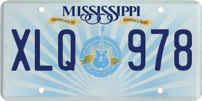 MS license plate XLQ978