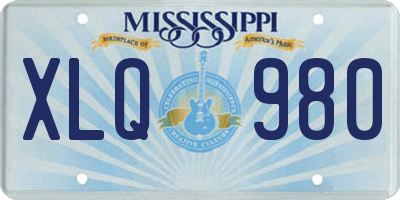 MS license plate XLQ980