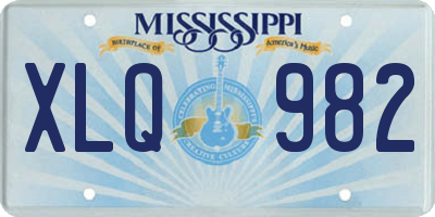 MS license plate XLQ982