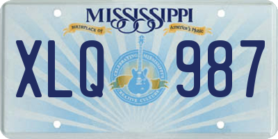 MS license plate XLQ987