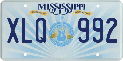 MS license plate XLQ992