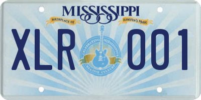 MS license plate XLR001