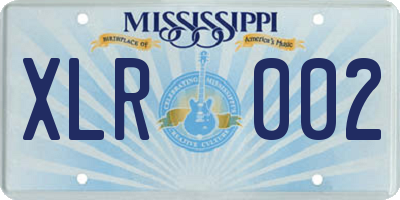 MS license plate XLR002