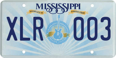 MS license plate XLR003