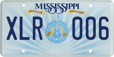 MS license plate XLR006