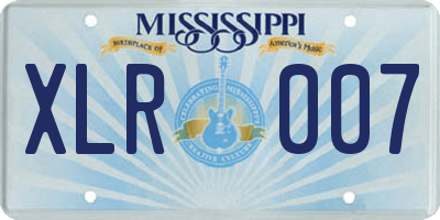 MS license plate XLR007