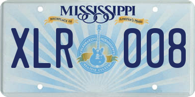 MS license plate XLR008