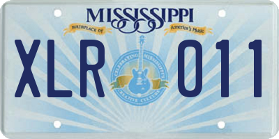 MS license plate XLR011