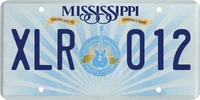 MS license plate XLR012