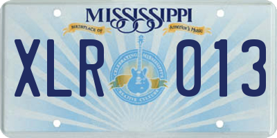 MS license plate XLR013