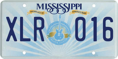MS license plate XLR016