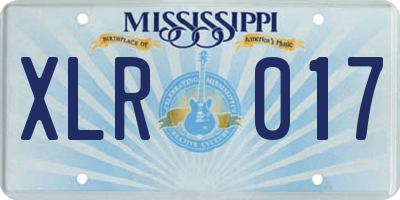 MS license plate XLR017