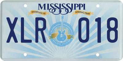 MS license plate XLR018