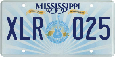 MS license plate XLR025