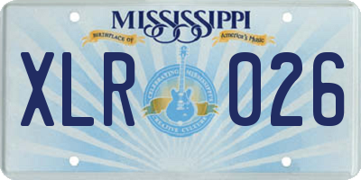 MS license plate XLR026