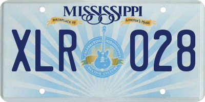 MS license plate XLR028
