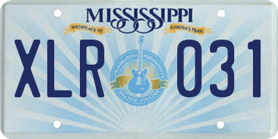 MS license plate XLR031