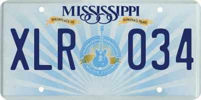 MS license plate XLR034