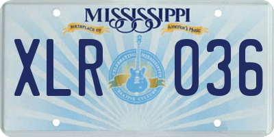 MS license plate XLR036