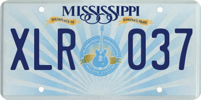 MS license plate XLR037