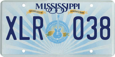 MS license plate XLR038