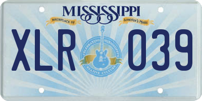 MS license plate XLR039