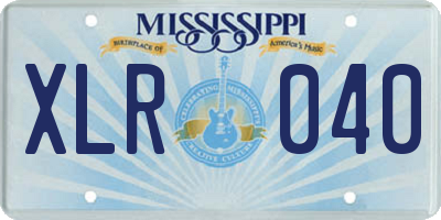 MS license plate XLR040