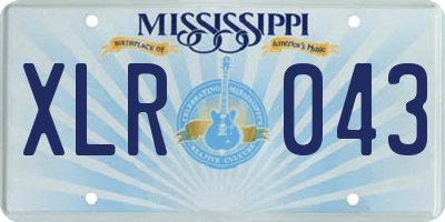 MS license plate XLR043