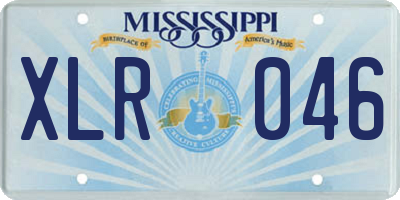 MS license plate XLR046
