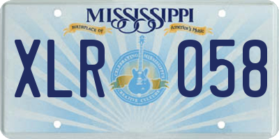 MS license plate XLR058