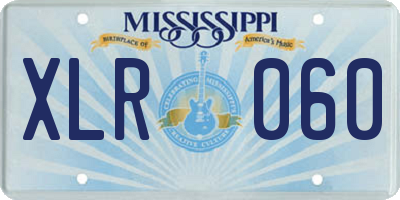 MS license plate XLR060