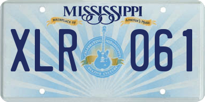 MS license plate XLR061