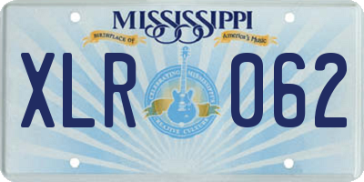 MS license plate XLR062