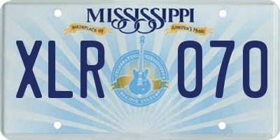 MS license plate XLR070