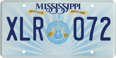 MS license plate XLR072
