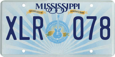 MS license plate XLR078