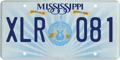 MS license plate XLR081