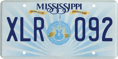 MS license plate XLR092