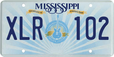 MS license plate XLR102