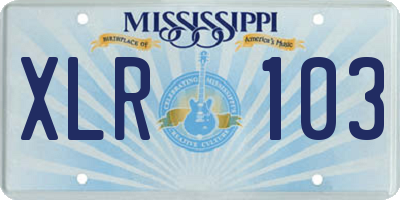 MS license plate XLR103