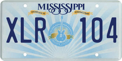 MS license plate XLR104