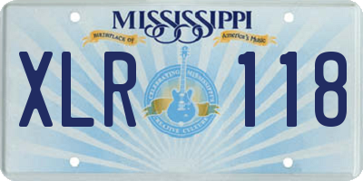 MS license plate XLR118